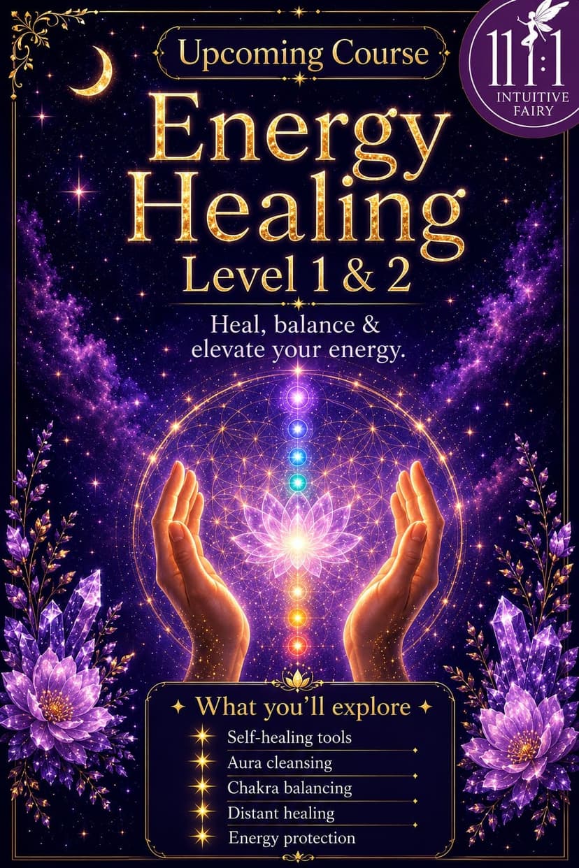 Energy Healing: Level 1 & 2 upcoming course poster